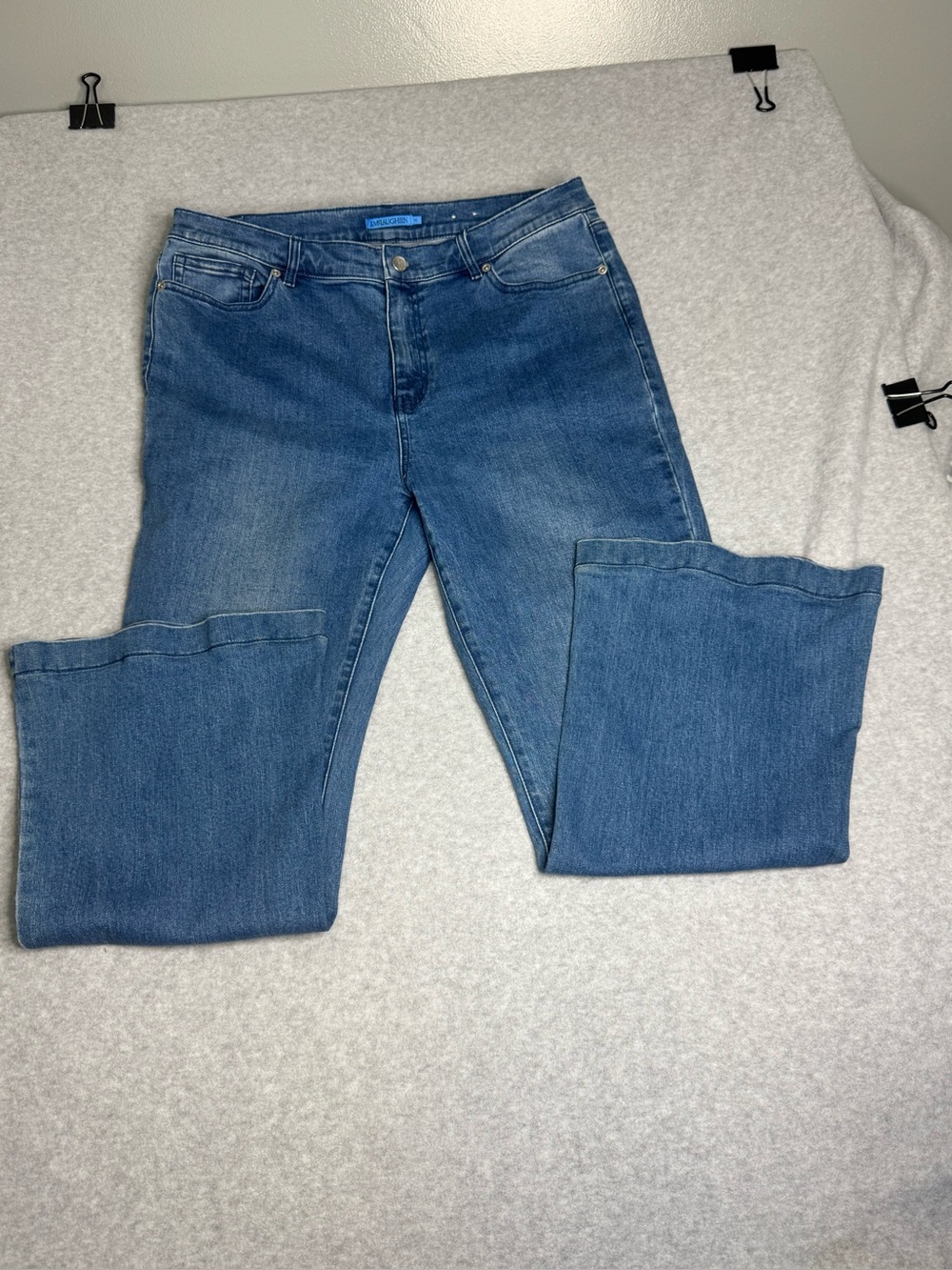 J Mcclaughlin Women High Rise Wide Leg Medium Wash Western Jeans Size 14